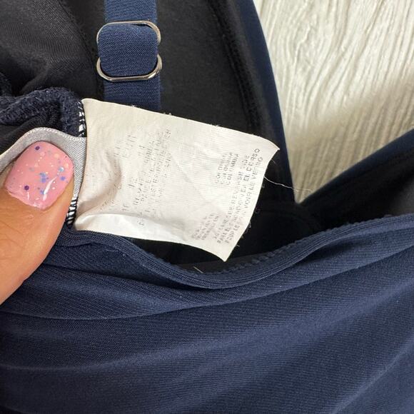 Magicsuit Swim Dress Plunge Navy Blue Size 14 Modest Beachy Resort Nautical - Picture 2 of 7